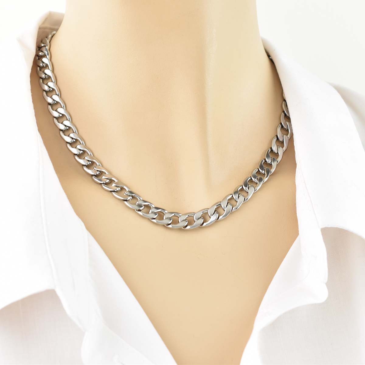 Gurmet Chain Silver 9MM Αλυσίδα λαιμού από ανοξείδωτο ατσάλι 316L